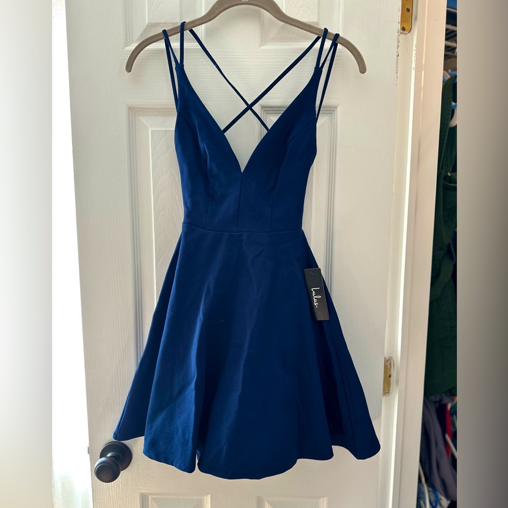 Lulu’s skater backless dress